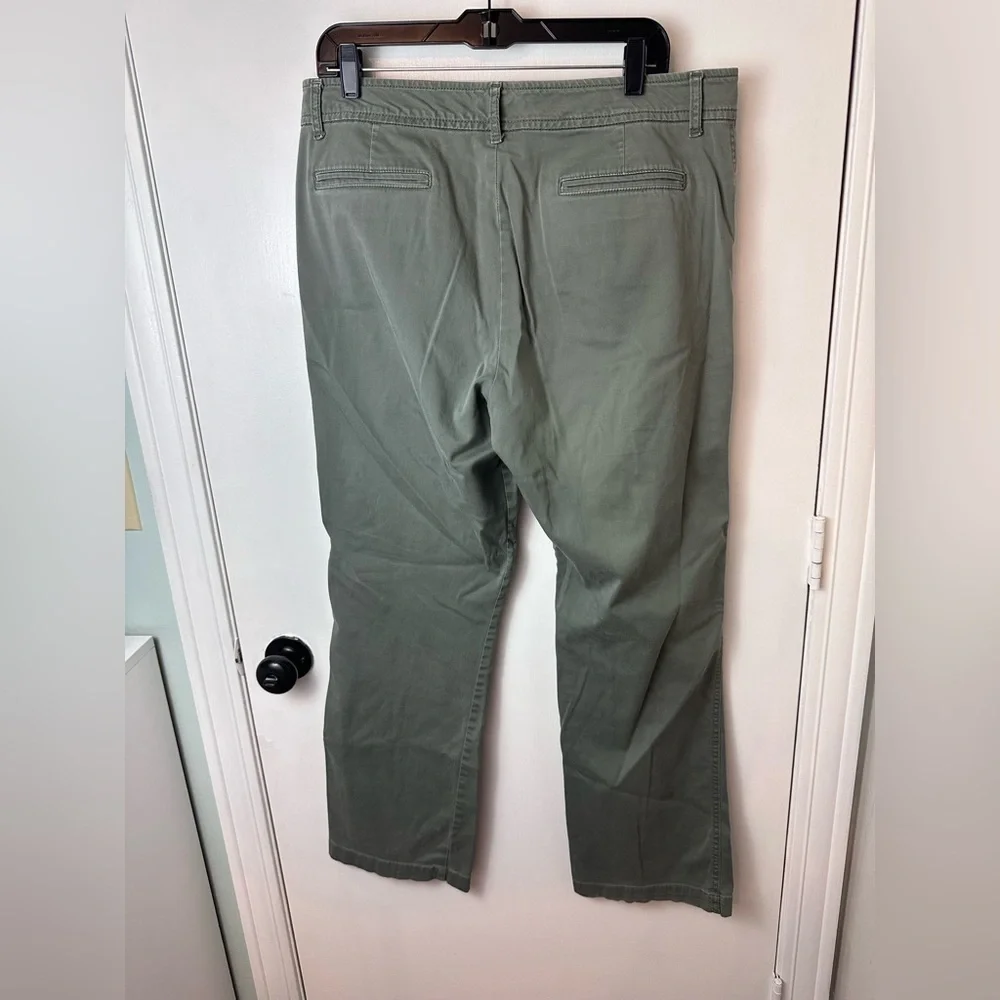 Charter Club Women’s Green Olive Allison Fit Full Length Pants Size 14 #1676